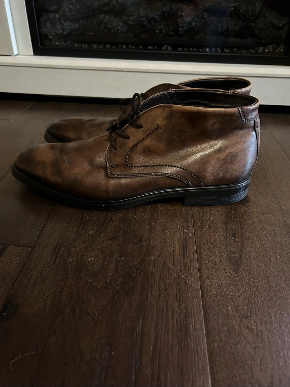 ECCO Melbourne Men's Brown Leather Chukka Dress Boots